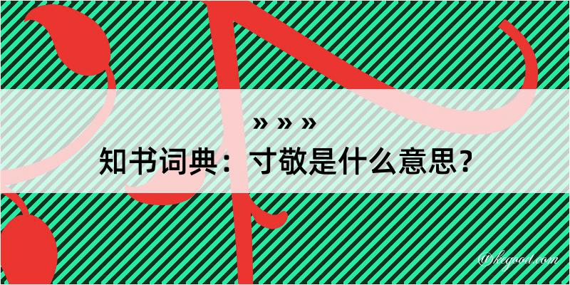 知书词典：寸敬是什么意思？