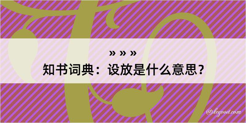 知书词典：设放是什么意思？