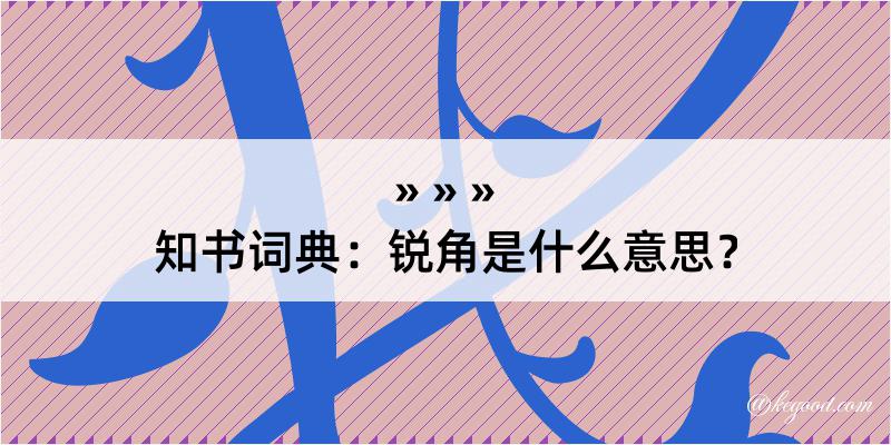 知书词典：锐角是什么意思？