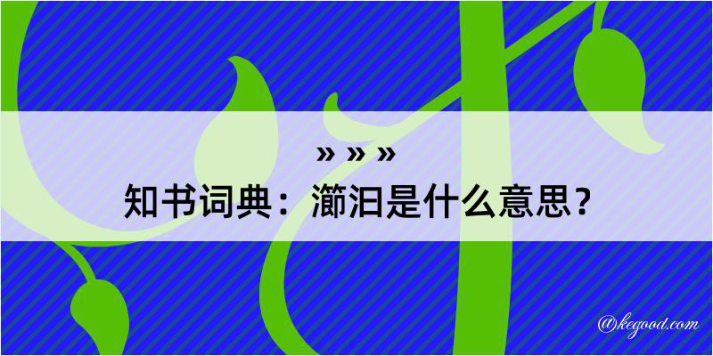 知书词典：瀄汩是什么意思？