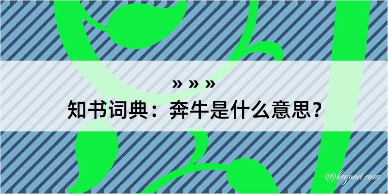 知书词典：奔牛是什么意思？