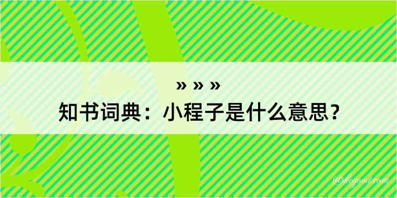 知书词典：小程子是什么意思？