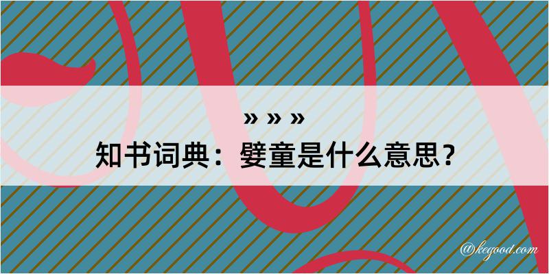 知书词典：嬖童是什么意思？