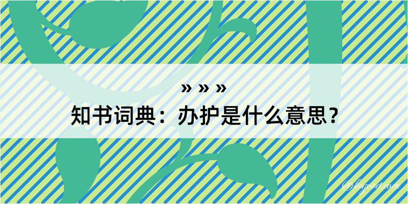 知书词典：办护是什么意思？