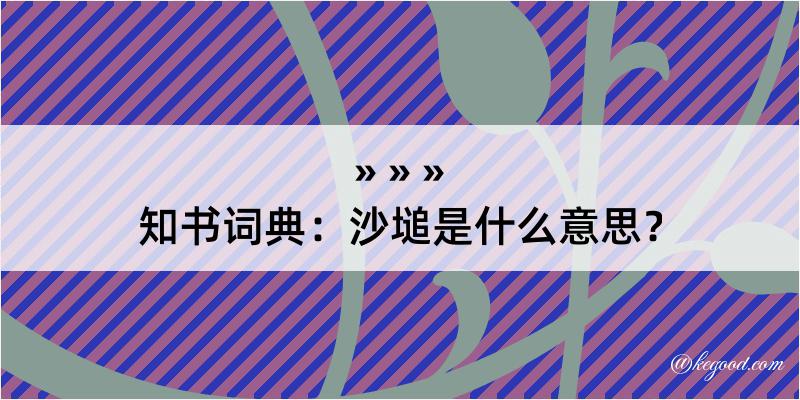 知书词典：沙塠是什么意思？