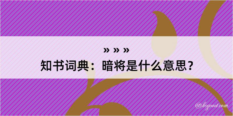 知书词典：暗将是什么意思？