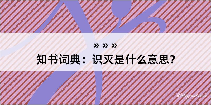 知书词典：识灭是什么意思？