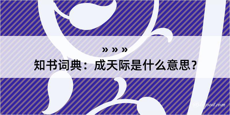 知书词典：成天际是什么意思？