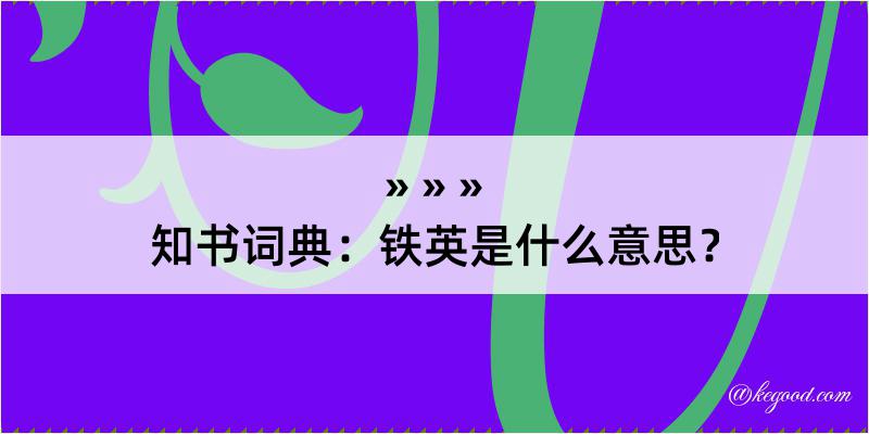 知书词典：铁英是什么意思？