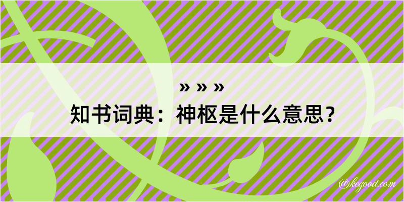 知书词典：神枢是什么意思？