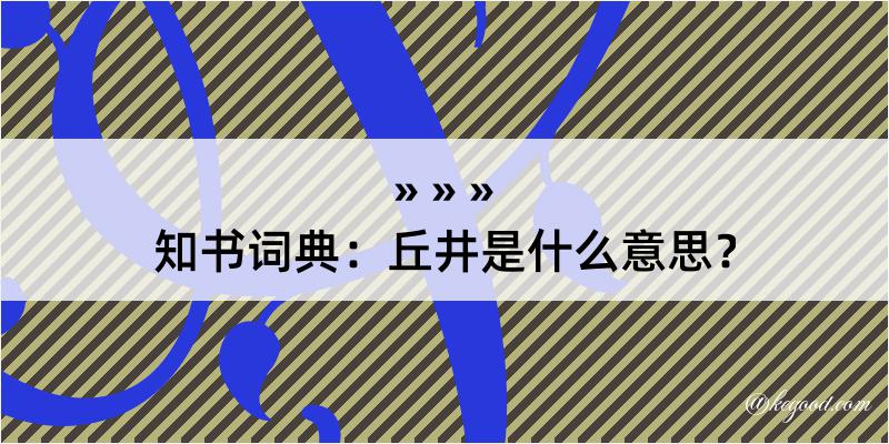 知书词典：丘井是什么意思？