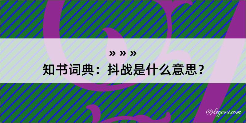 知书词典：抖战是什么意思？