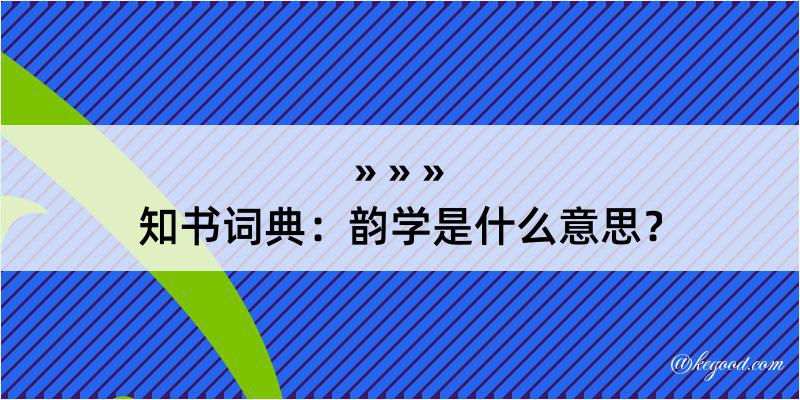 知书词典：韵学是什么意思？