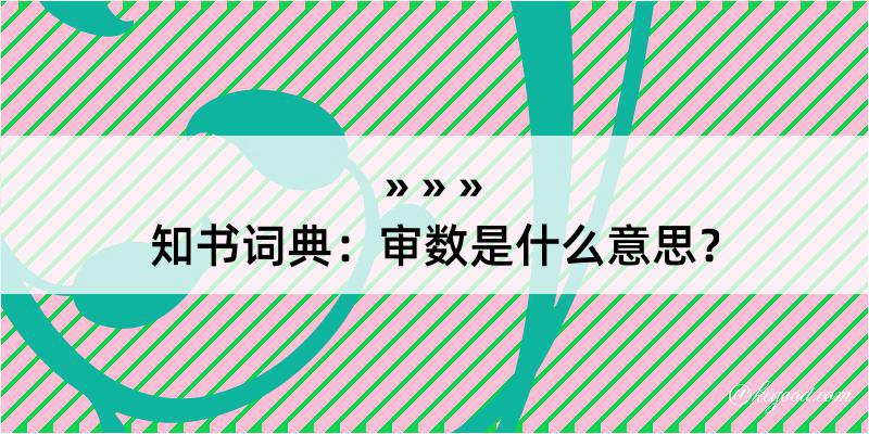 知书词典：审数是什么意思？