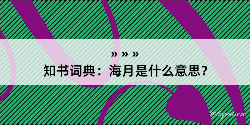 知书词典：海月是什么意思？