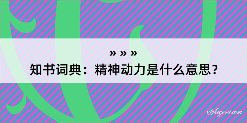 知书词典：精神动力是什么意思？