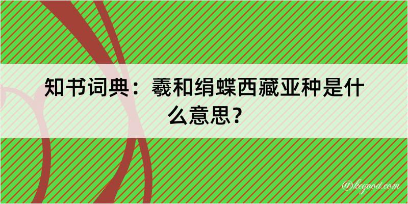 知书词典：羲和绢蝶西藏亚种是什么意思？