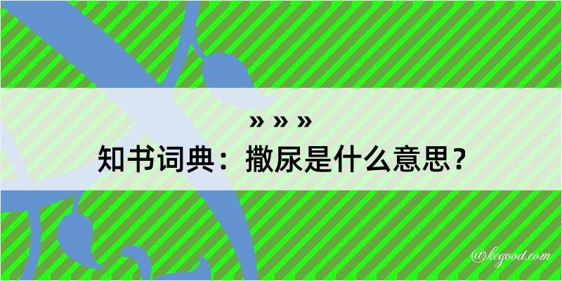 知书词典：撒尿是什么意思？