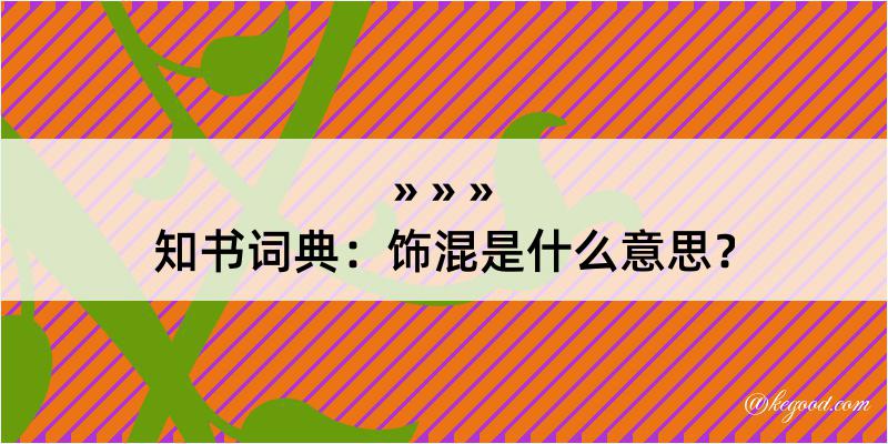 知书词典：饰混是什么意思？