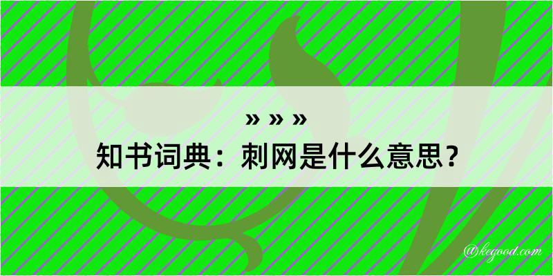 知书词典：刺网是什么意思？