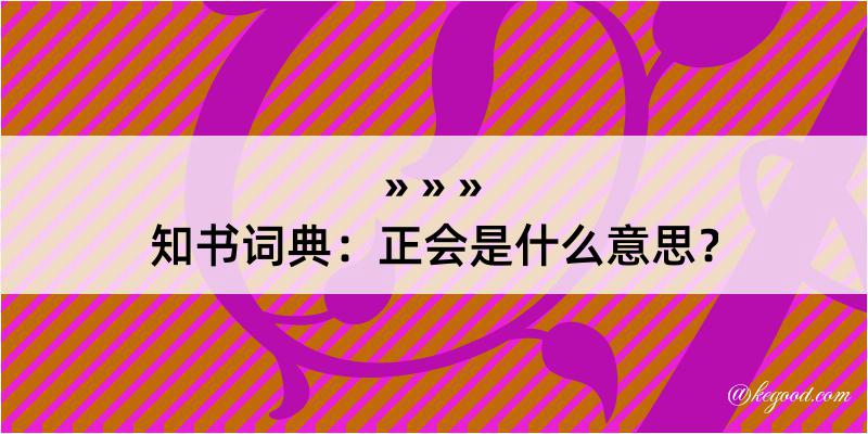 知书词典：正会是什么意思？