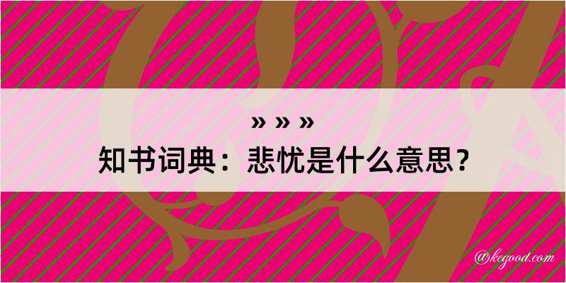 知书词典：悲忧是什么意思？