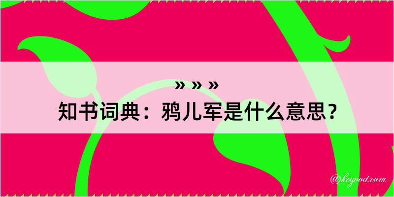 知书词典：鸦儿军是什么意思？