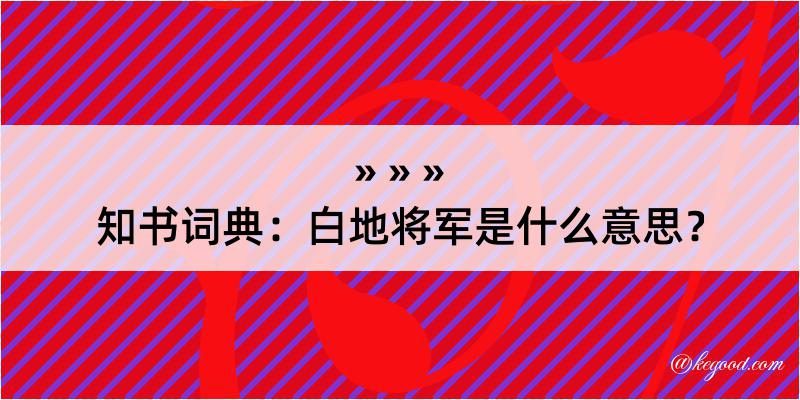 知书词典：白地将军是什么意思？