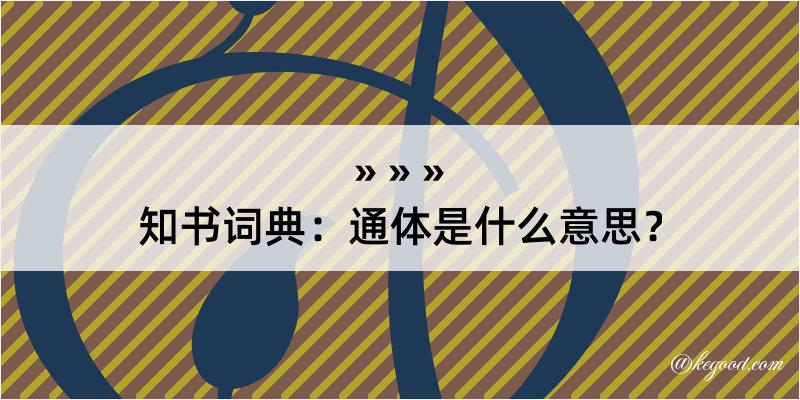 知书词典：通体是什么意思？