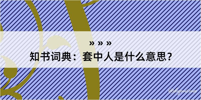 知书词典：套中人是什么意思？