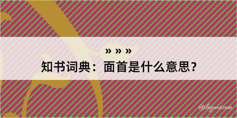 知书词典：面首是什么意思？