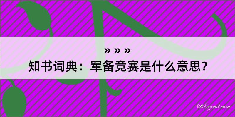 知书词典：军备竞赛是什么意思？