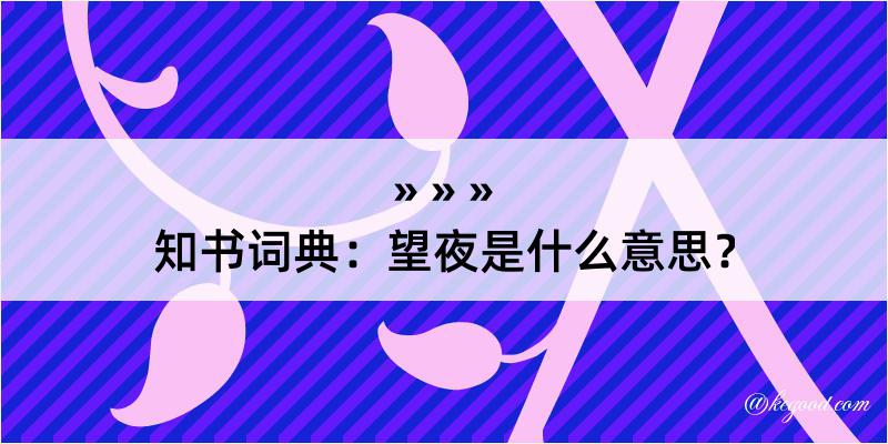 知书词典：望夜是什么意思？