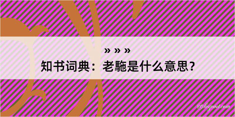 知书词典：老駞是什么意思？