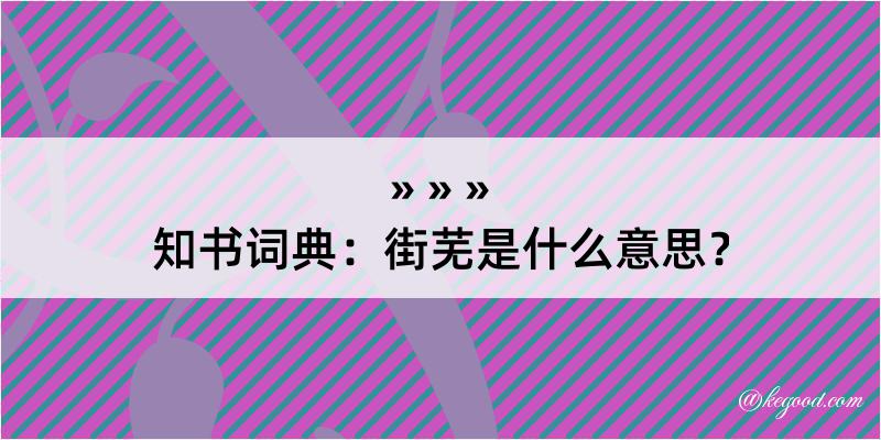 知书词典：街芜是什么意思？