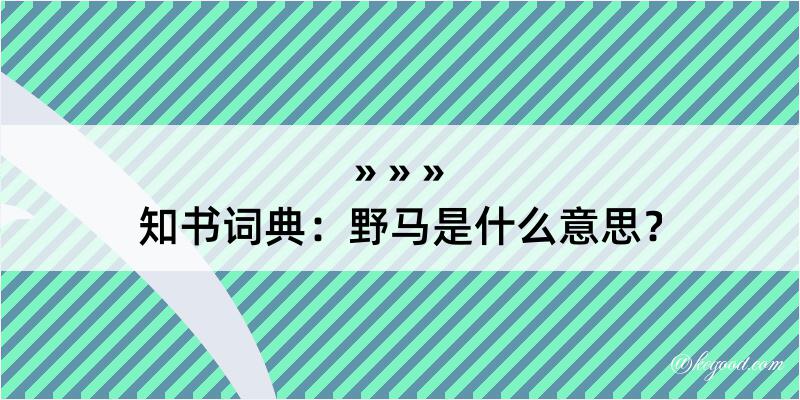 知书词典：野马是什么意思？