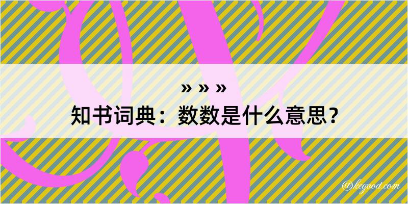 知书词典：数数是什么意思？