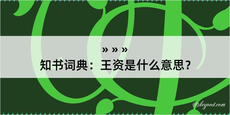 知书词典：王资是什么意思？