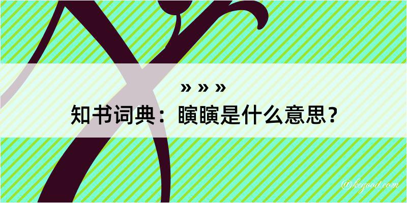 知书词典：瞚瞚是什么意思？