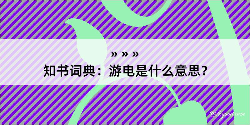 知书词典：游电是什么意思？