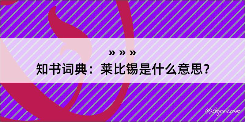 知书词典：莱比锡是什么意思？