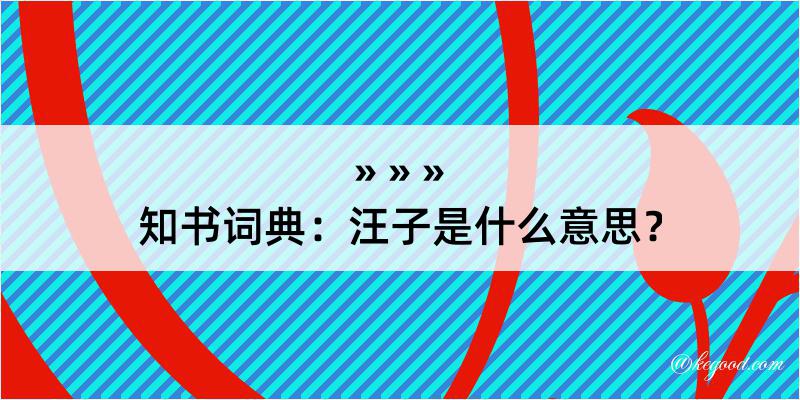 知书词典：汪子是什么意思？