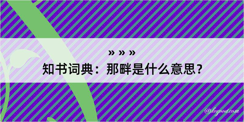 知书词典：那畔是什么意思？