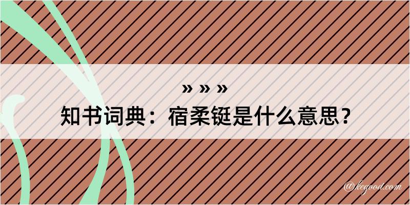 知书词典：宿柔铤是什么意思？