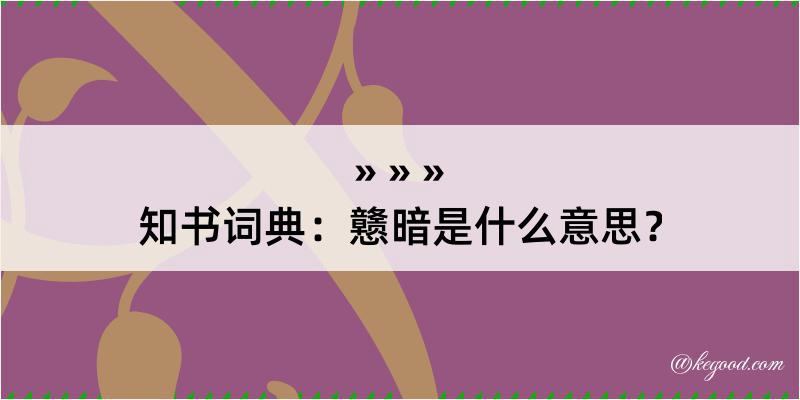 知书词典：戆暗是什么意思？