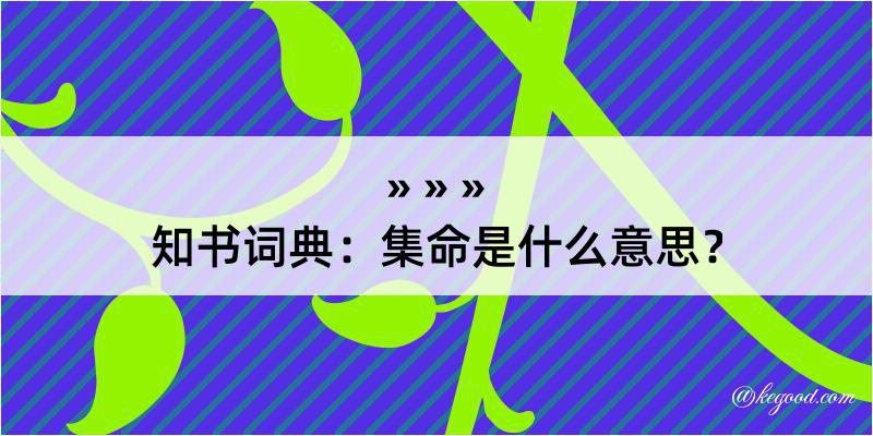 知书词典：集命是什么意思？