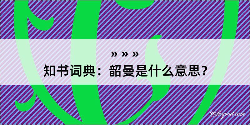 知书词典：韶曼是什么意思？