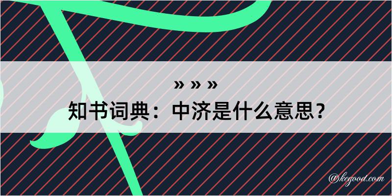 知书词典：中济是什么意思？