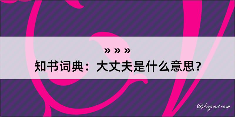 知书词典：大丈夫是什么意思？