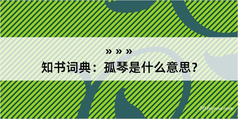 知书词典：孤琴是什么意思？